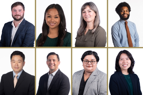 Grid of multiple faculty and staff headshots.